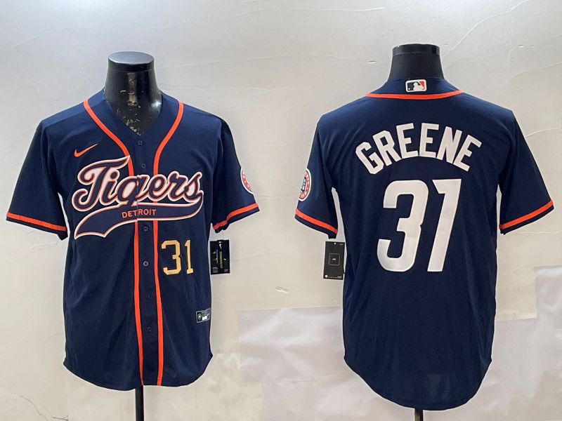 Men Detroit Tigers #31 Greene Blue Joint Name 2025 Nike MLB Jersey style 4
